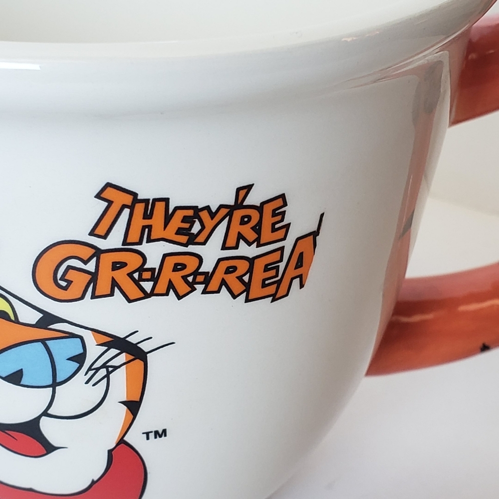 Vtg 2001 Kelloggs Tony The Tiger Oversize Coffee Mug Cup Bowl Retro Cereal NWOT - Picture 9 of 9